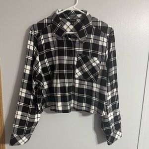 Torrid Black and White Checkered Women's Oversized Top Size 0‎